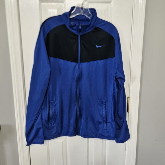 Nike Other - Nike Full Zip Up Men's Jogging Jacket Size Large Blue with Black Stripes